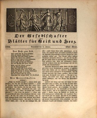 Der Gesellschafter oder Blätter für Geist und Herz Samstag 31. Januar 1824