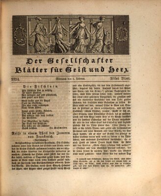 Der Gesellschafter oder Blätter für Geist und Herz Mittwoch 4. Februar 1824