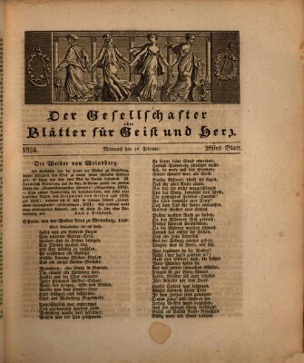 Der Gesellschafter oder Blätter für Geist und Herz Mittwoch 18. Februar 1824