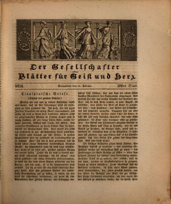 Der Gesellschafter oder Blätter für Geist und Herz Samstag 21. Februar 1824