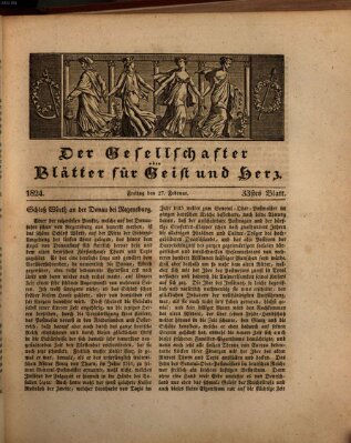 Der Gesellschafter oder Blätter für Geist und Herz Freitag 27. Februar 1824