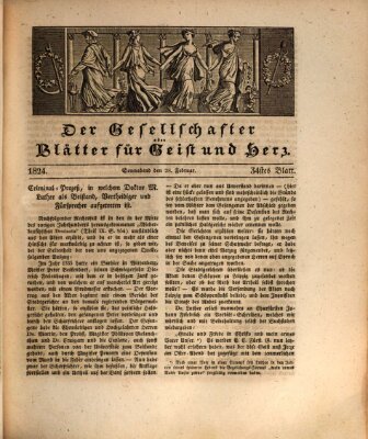 Der Gesellschafter oder Blätter für Geist und Herz Samstag 28. Februar 1824