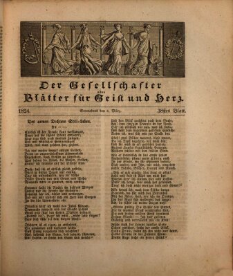 Der Gesellschafter oder Blätter für Geist und Herz Samstag 6. März 1824