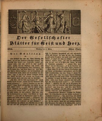 Der Gesellschafter oder Blätter für Geist und Herz Montag 8. März 1824