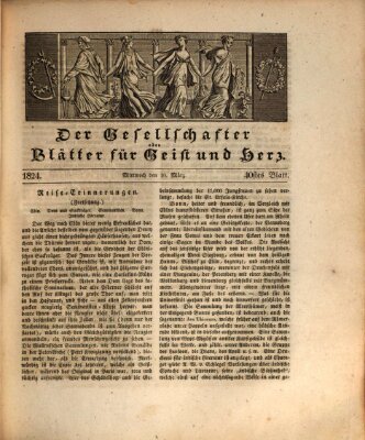 Der Gesellschafter oder Blätter für Geist und Herz Mittwoch 10. März 1824