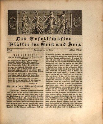 Der Gesellschafter oder Blätter für Geist und Herz Samstag 13. März 1824