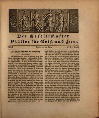 Der Gesellschafter oder Blätter für Geist und Herz Montag 29. März 1824