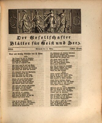 Der Gesellschafter oder Blätter für Geist und Herz Mittwoch 31. März 1824