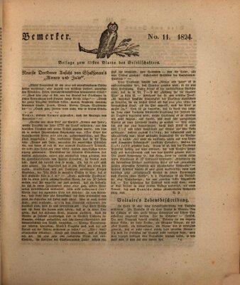 Der Gesellschafter oder Blätter für Geist und Herz Montag 19. April 1824