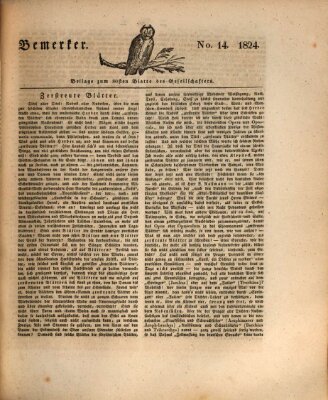 Der Gesellschafter oder Blätter für Geist und Herz Mittwoch 19. Mai 1824