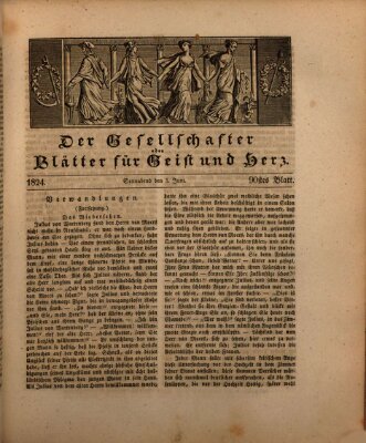 Der Gesellschafter oder Blätter für Geist und Herz Samstag 5. Juni 1824