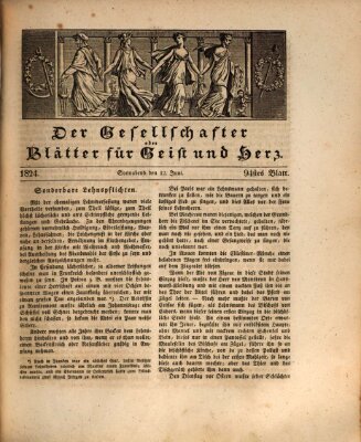 Der Gesellschafter oder Blätter für Geist und Herz Samstag 12. Juni 1824