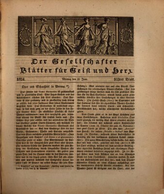 Der Gesellschafter oder Blätter für Geist und Herz Montag 28. Juni 1824