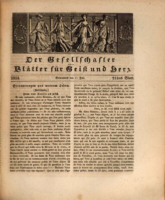 Der Gesellschafter oder Blätter für Geist und Herz Samstag 17. Juli 1824