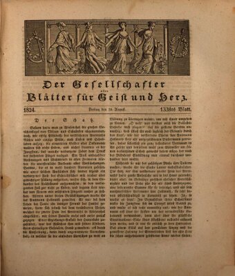 Der Gesellschafter oder Blätter für Geist und Herz Freitag 20. August 1824