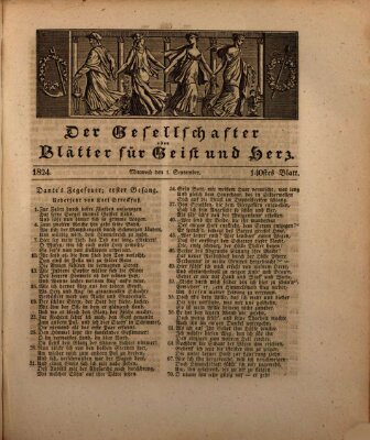 Der Gesellschafter oder Blätter für Geist und Herz Mittwoch 1. September 1824