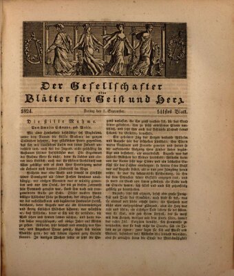 Der Gesellschafter oder Blätter für Geist und Herz Freitag 3. September 1824