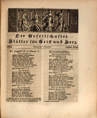 Der Gesellschafter oder Blätter für Geist und Herz Montag 6. September 1824