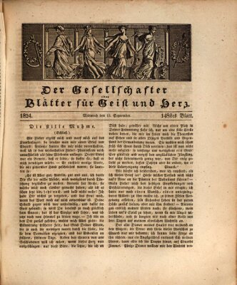 Der Gesellschafter oder Blätter für Geist und Herz Mittwoch 15. September 1824