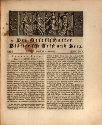 Der Gesellschafter oder Blätter für Geist und Herz Freitag 17. September 1824