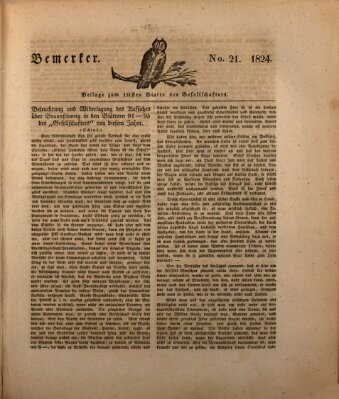 Der Gesellschafter oder Blätter für Geist und Herz Montag 20. September 1824