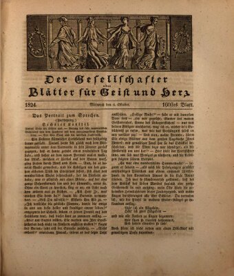 Der Gesellschafter oder Blätter für Geist und Herz Mittwoch 6. Oktober 1824