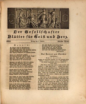 Der Gesellschafter oder Blätter für Geist und Herz Freitag 8. Oktober 1824