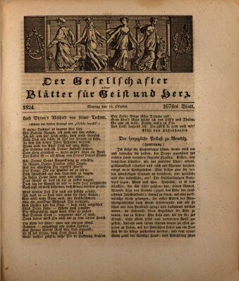 Der Gesellschafter oder Blätter für Geist und Herz Montag 18. Oktober 1824