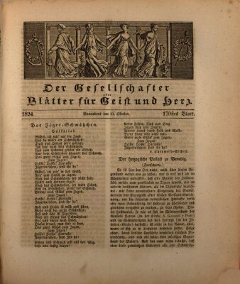 Der Gesellschafter oder Blätter für Geist und Herz Samstag 23. Oktober 1824