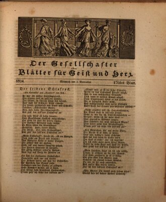 Der Gesellschafter oder Blätter für Geist und Herz Mittwoch 3. November 1824