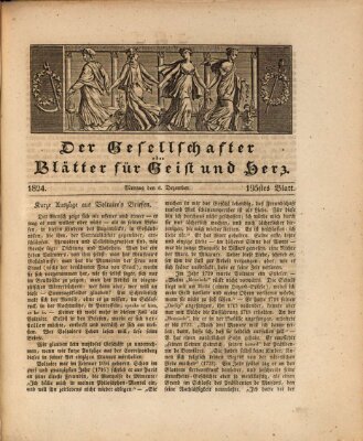 Der Gesellschafter oder Blätter für Geist und Herz Montag 6. Dezember 1824