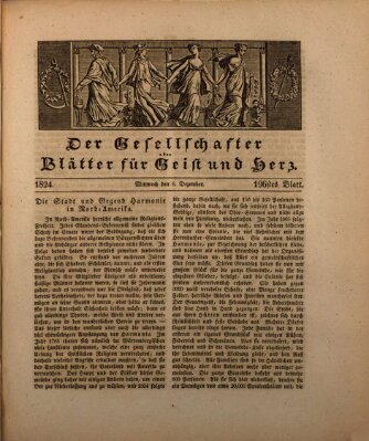 Der Gesellschafter oder Blätter für Geist und Herz Mittwoch 8. Dezember 1824