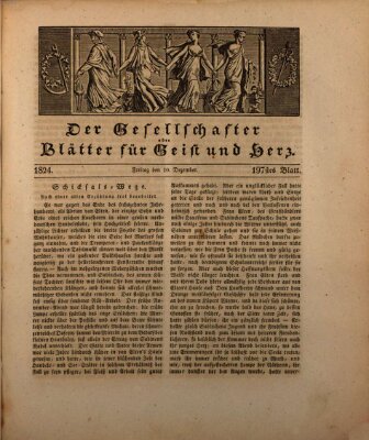 Der Gesellschafter oder Blätter für Geist und Herz Freitag 10. Dezember 1824