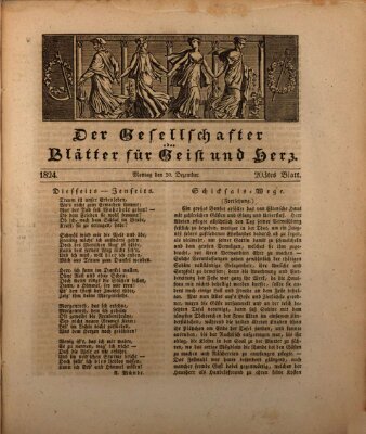 Der Gesellschafter oder Blätter für Geist und Herz Montag 20. Dezember 1824