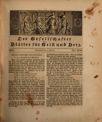 Der Gesellschafter oder Blätter für Geist und Herz Samstag 8. Januar 1825