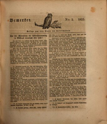 Der Gesellschafter oder Blätter für Geist und Herz Montag 10. Januar 1825