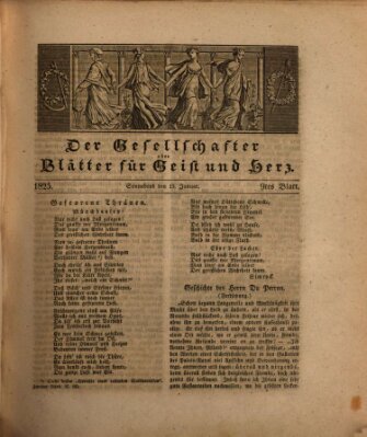 Der Gesellschafter oder Blätter für Geist und Herz Samstag 15. Januar 1825