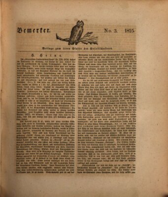 Der Gesellschafter oder Blätter für Geist und Herz Mittwoch 19. Januar 1825