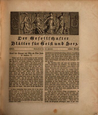 Der Gesellschafter oder Blätter für Geist und Herz Samstag 22. Januar 1825