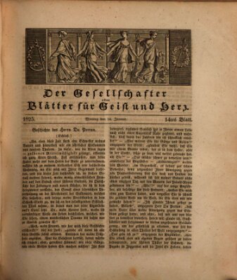 Der Gesellschafter oder Blätter für Geist und Herz Montag 24. Januar 1825