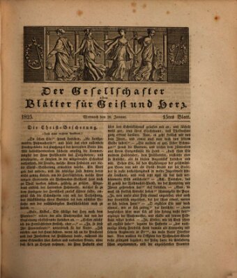 Der Gesellschafter oder Blätter für Geist und Herz Mittwoch 26. Januar 1825