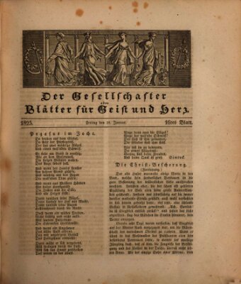 Der Gesellschafter oder Blätter für Geist und Herz Freitag 28. Januar 1825