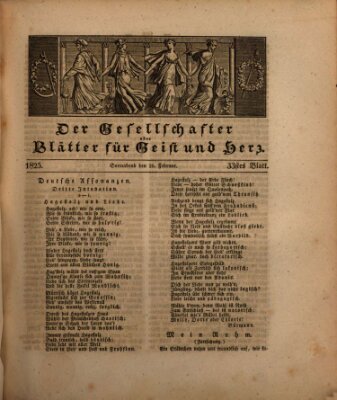 Der Gesellschafter oder Blätter für Geist und Herz Samstag 26. Februar 1825