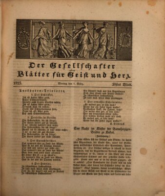 Der Gesellschafter oder Blätter für Geist und Herz Montag 7. März 1825