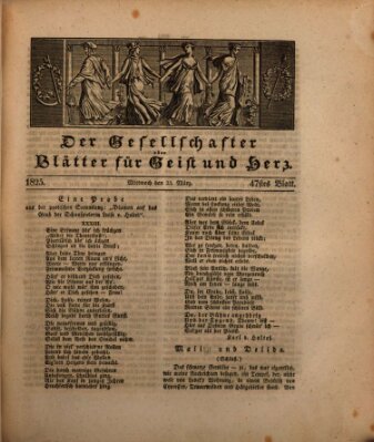 Der Gesellschafter oder Blätter für Geist und Herz Mittwoch 23. März 1825