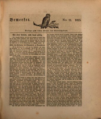 Der Gesellschafter oder Blätter für Geist und Herz Mittwoch 20. April 1825