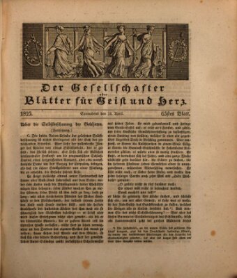 Der Gesellschafter oder Blätter für Geist und Herz Samstag 23. April 1825