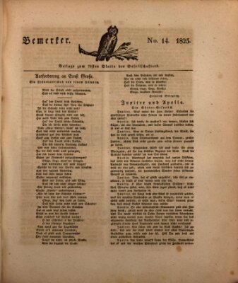 Der Gesellschafter oder Blätter für Geist und Herz Mittwoch 18. Mai 1825