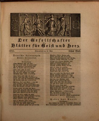 Der Gesellschafter oder Blätter für Geist und Herz Samstag 28. Mai 1825