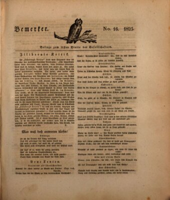 Der Gesellschafter oder Blätter für Geist und Herz Mittwoch 8. Juni 1825